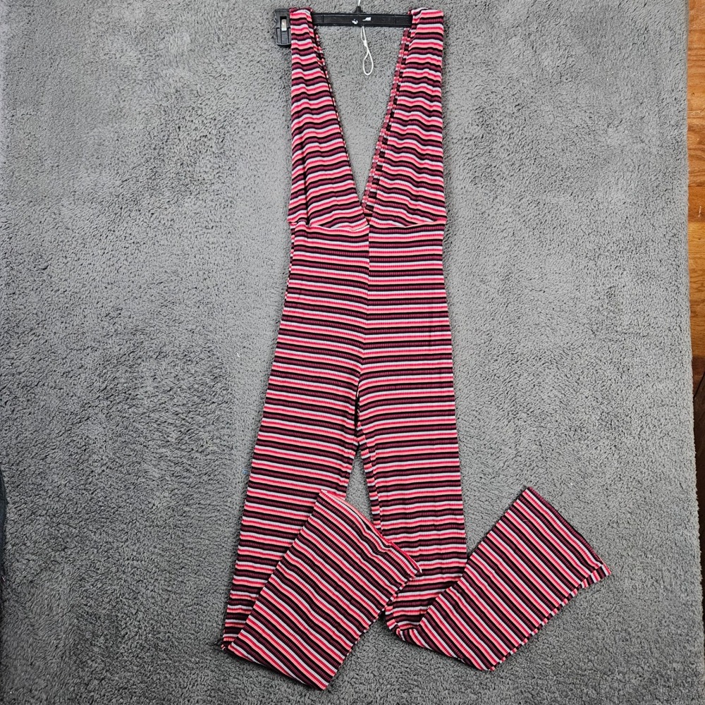 Reformation Womens Vice Striped Jumpsuit Size Medium